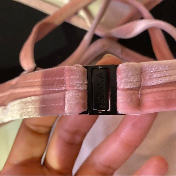 Hoaka Swim: Pink Velvet Bikini Set - Picture 5 of 9